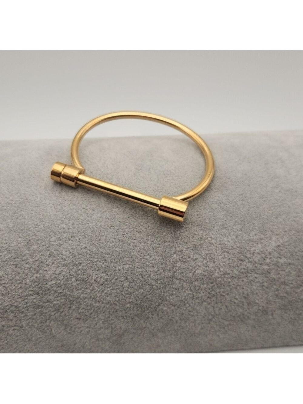 18k Gold Plated D Shape Screw Cuff Luxury Bangle